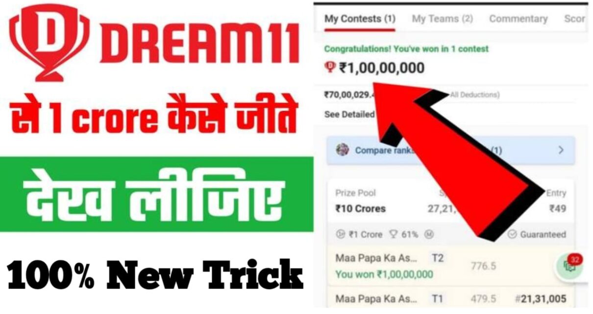 Dream11 Se 10000000 Kaise Jite : आज जान लो 100% जीतने का सबसे आसान तरीका