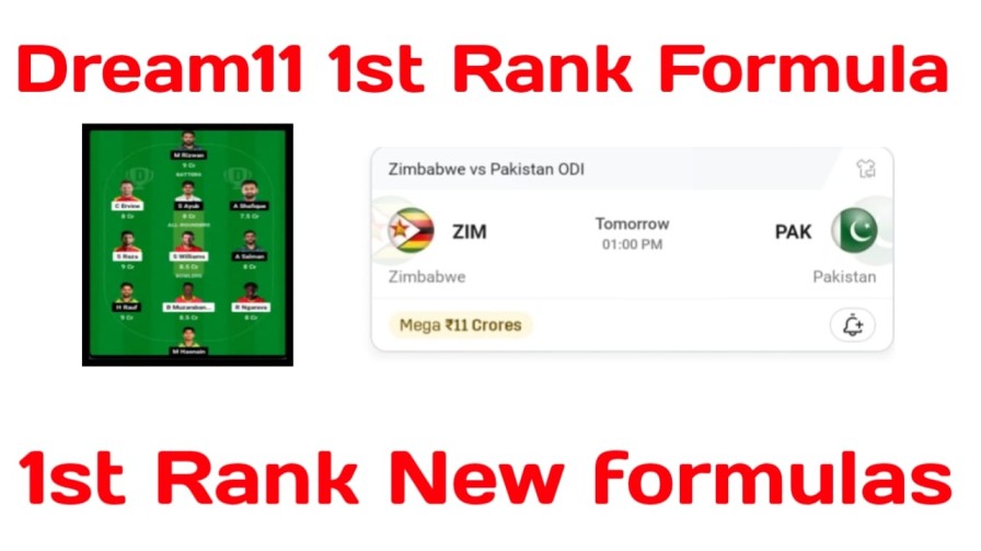 इस नए फार्मूले के साथ बनाये पाकिस्तान और जिंबॉब्वे का Dream11 टीम, Dream11 Prediction Team list Today Pak Vs ZIM